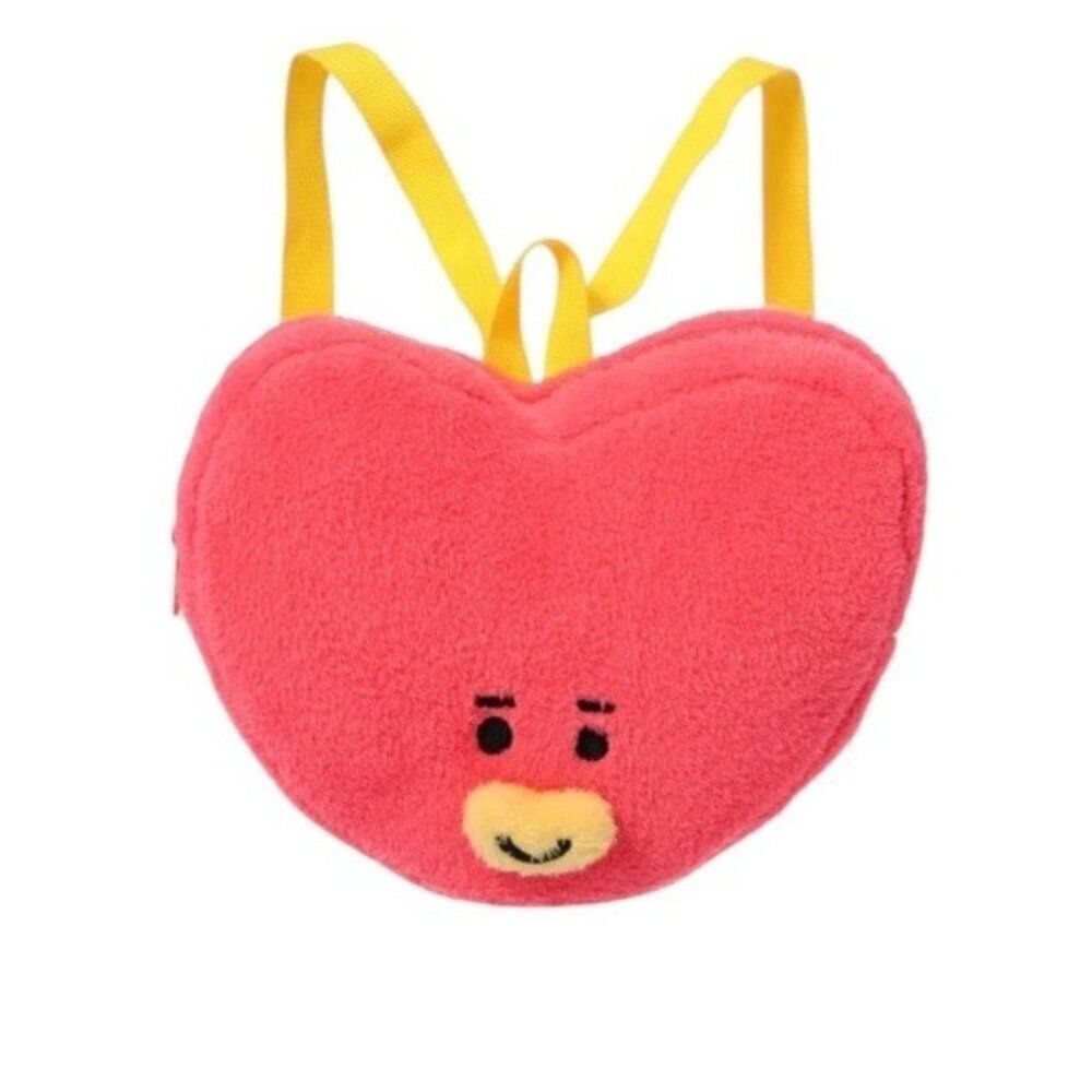 Miniso Fuzzy Pink Tata Mini Childrens Little Girls Heart Backpack New Gift NWT